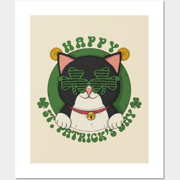 Happy St Patricks Day Wall Art by Japanese Neko